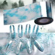 Мраморный стиль синий голографический Серебряный Снежинка Фольга для ногтей s Белый снег Рождественский дизайн ногтей переводная фольга переводная наклейка