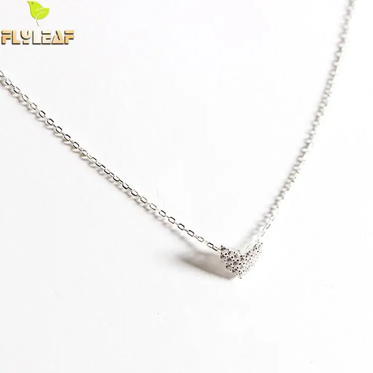 

Flyleaf 100% 925 Sterling Silver Heart Cubic Zirconia Pendant Necklaces For Women Fashion Party Jewelry