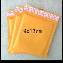 100 шт./лот пузырь конверты из крафт-бумаги пакеты из пузырчатой пленки желтый конверты пузыря Ювелирная упаковка мешки 90*130 мм(3," x 5,2") почтовый мешок