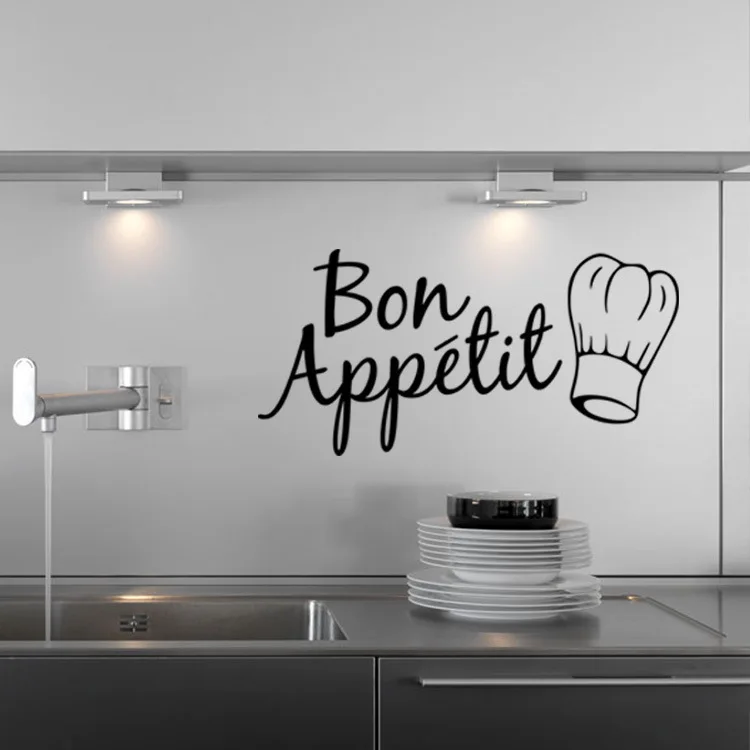 

Bon Appetit Food Wall Stickers Restaurant Kitchen Room Decoration DIY Vinyl adesivo de paredes Home Decals Art Posters Papers