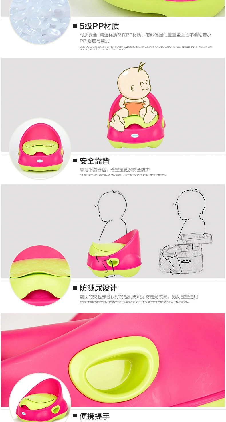 Портативный детский пластиковый горшок детское сиденье для унитаза красочный большой горшок большого размера