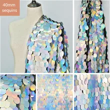 RUBIHOME 50x130 см рыбные лазерные чешуйки 40 мм Блестки Ткань для DIY дома свадебное платье Сценическое украшение сетчатая ткань