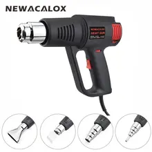 NEWACALOX EU/US 1500W Industrial Electric Hot Air Gun Stepless Thermoregulator Heat Gun Plastic Torch Car Hair Dryer Tools