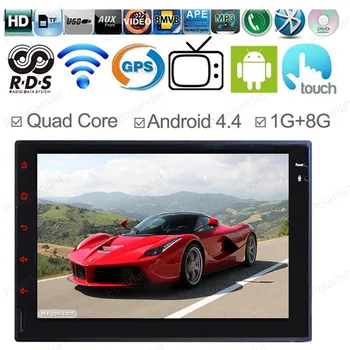 

Quad Core For Android 4.4 Universal 2 Din Car Stereo Player Radio GPS Navigation Bluetooth Support OBD DVR Glonass Multimedia