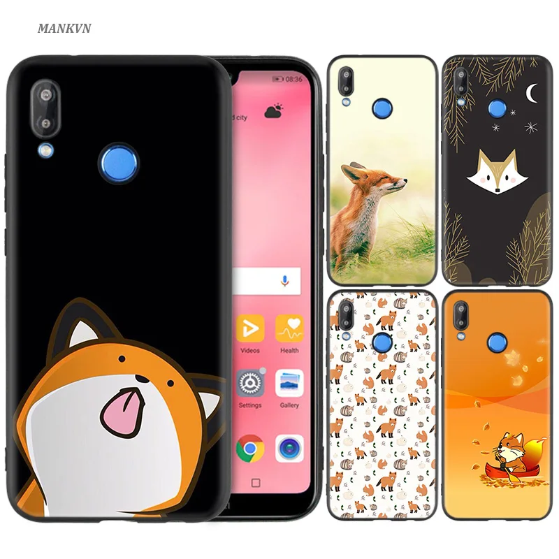

Silicone Case Cover for Huawei P20 P10 P9 P8 Lite Pro 2017 P Smart+ 2019 Nova 3i 3E Phone Cases Fox Sleeping