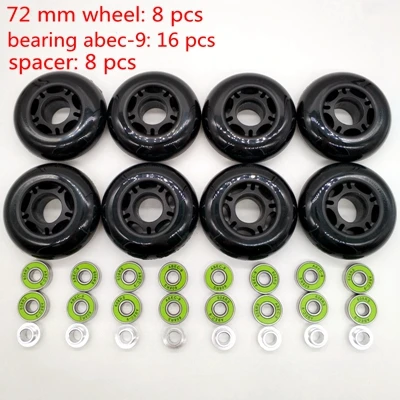 wheel n bearings Роликовые коньки колеса 72 мм подшипник ABEC-7 и ABEC-9 - Цвет: wheel n bearings
