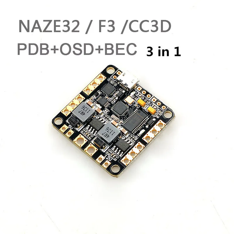 CC3D / Naze32 SP Racing F3 Контроллер полета 3 в 1 распределительная плата питания OSD BEC 2-6S 5V 12V