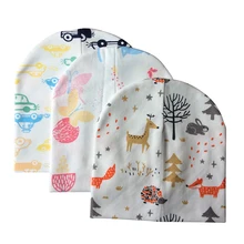 Хлопковая детская шапка с принтом, шапочки для маленьких мальчиков и девочек, детские шапочки с рисунком, Детские аксессуары