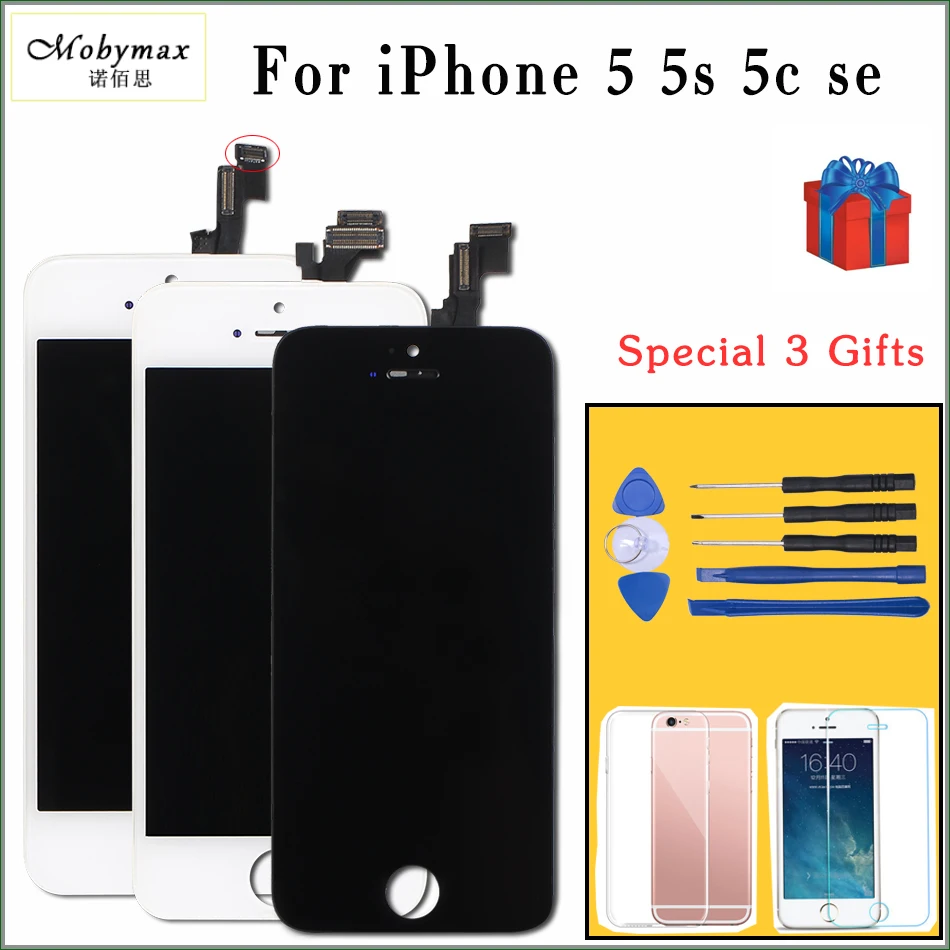 

Mobymax All Test Work LCD For iPhone 5S mould LCD Display Touch Screen Digitizer Assembly Replacement for iphone 5 display