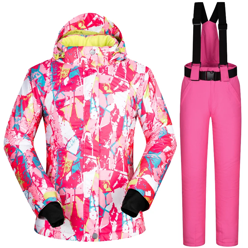 في الهواء الطلق بدلة تزلج المرأة يندبروف ماء الحرارية على الجليد الثلوج الإناث التزلج جاكيت وسروال مجموعات تزلج التزلج الملابس