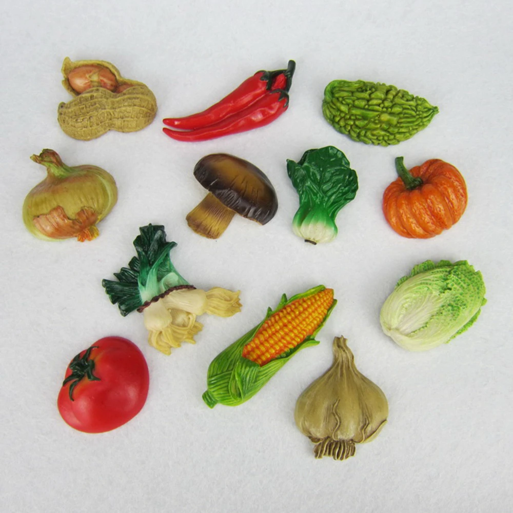 

Creative 3D Vegetables Fridge Magnets Lovely Pastoral Style Resin Refrigerator Magnetic Message Stickers Home Decor Decoration