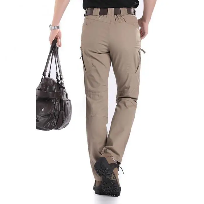 Calças Masculinas Sólida Tático Impermeável Multi-bolsos Compridas 19ing Cor 13 Esporte e Lazer
