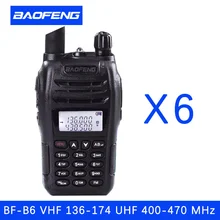 (6 PCS)Black BaoFeng protable radio UV-B6 Dual Band UHF VHF Two Way Radio walkie talkie