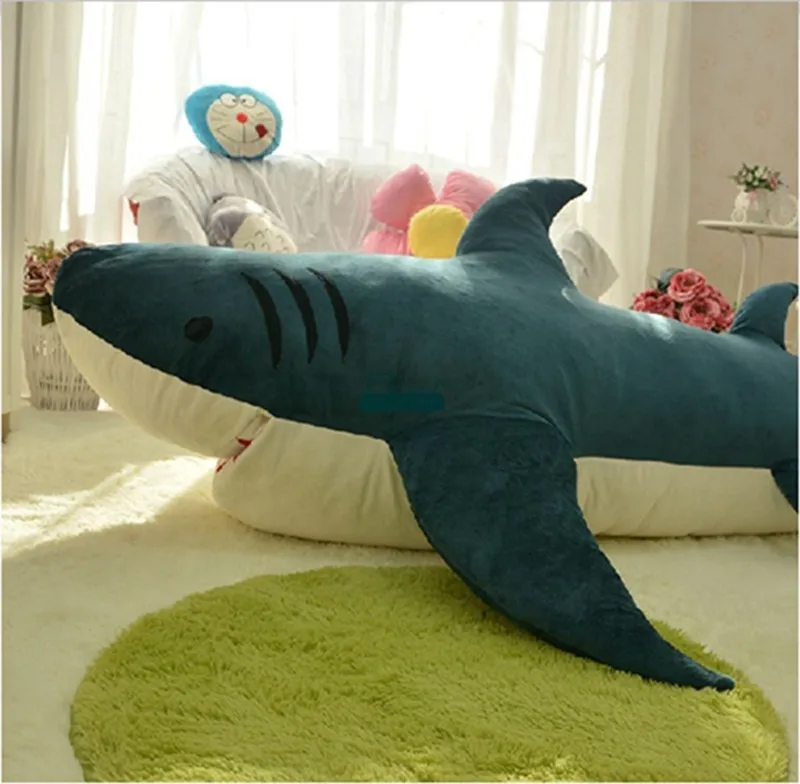 Dorimytrader Cartoon Animal Shark Beanbag Плюшевые мягкие акулы Игрушка Спящая сумка Tatami Sofa Mat Отличный подарок для детей Lover 2 Размеры