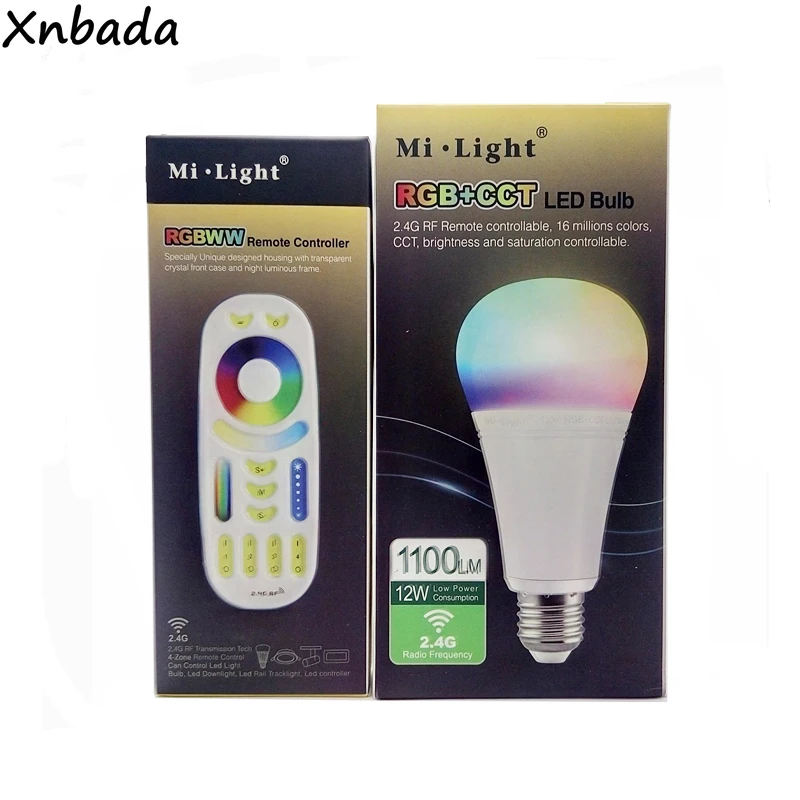 Mi. light 12 W E27 светодиодная лампа с регулировкой светодиодный свет лампы RGB+ теплый белый+ белый(RGB+ CCT) прожектор для внутреннего украшения AC85-265V