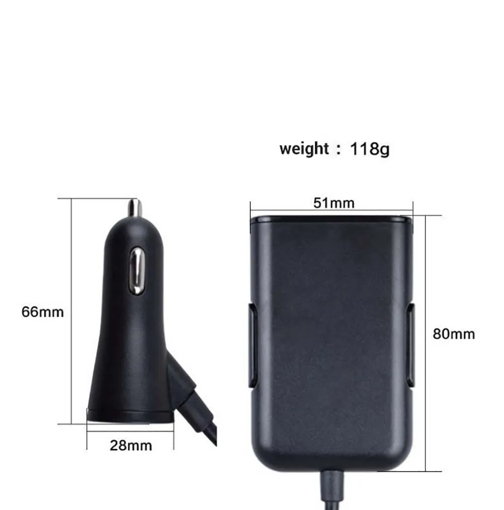 4 порта USB Quick QC3.0 автомобильное зарядное устройство для переднего заднего сиденья