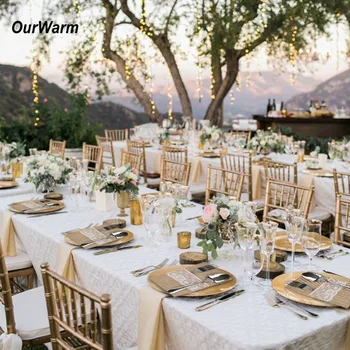 

OurWarm Rustic Wedding Burlap Fork Knife Pouch Mat Holder Disposable Tableware Jute Birthday Bride Groom Table Decoration 100Pcs