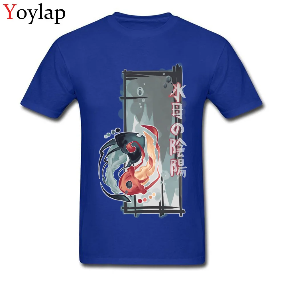 T Shirt Short Sleeve Classic Funny Suiba no Onyou Round Neck Cotton Fabric Men Summer Fall Tops Shirts Classic Tee-Shirts blue