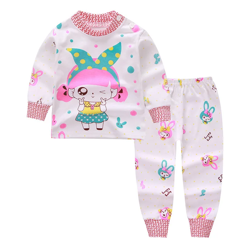 

2019 girl Clothing Sets Baby printed pajamas suit sleepwears pajamas cotton long sleeve shirts+pants 2pcs set kids clothing set