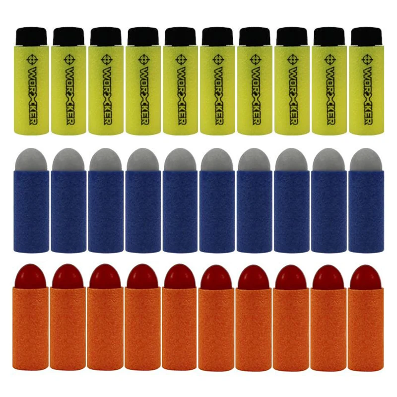 100 pcs Short Mini Toy Bullets for Clip Refill Darts for Series