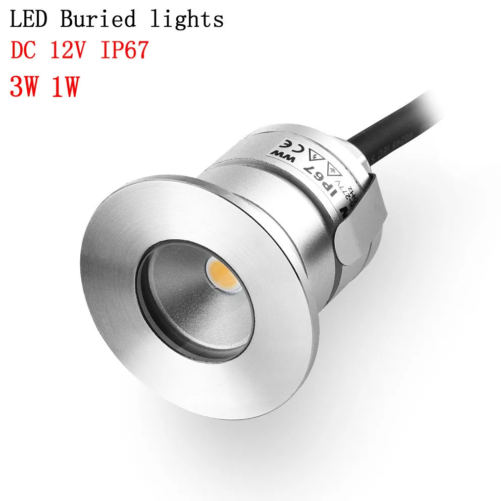 

10X 1W CREE Stainless Steel 6063 aluminum IP67 12V 24V 3W COB Waterproof Mini LED Underground Light Buried Lamp Outdoor Lighting