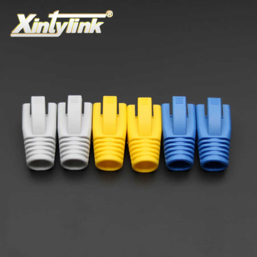 xintylink rj45 cap cat6a cat7 network connectors sheath protective sleeve protecting bush a pack of 10pcs 50pcs 100pcs