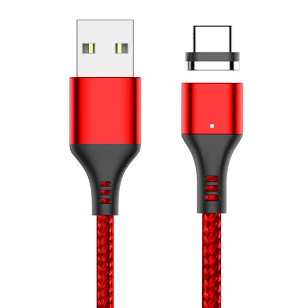 ACCEZZ 3A супер быстрый Магнитный зарядный кабель для iphone XS MAX X Micro usb type C для samsung huawei Xiaomi Магнитный зарядный кабель - Цвет: Red