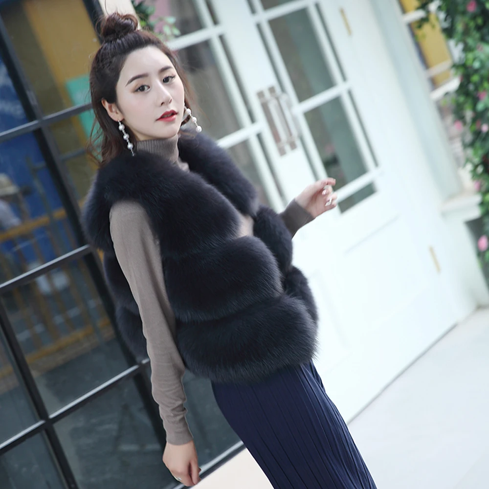 bean Fox Doux light Court Réel black Véritable Naturel À Femmes De pink Green Qualité Mode Army Sand Grey Fourrure Gery Hiver Gilet Color dark White Renard 100 Nouvelles Chaud natural Dame qSCPwnHxP