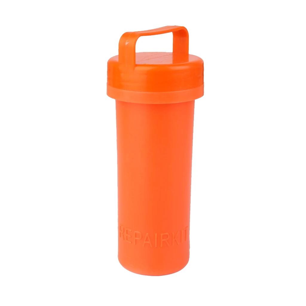 PVC Inflatable Boat Repair Kit Container Bucket Storage Valve Wrench for Kayaks Rubber Boats Fishing Boats Orange