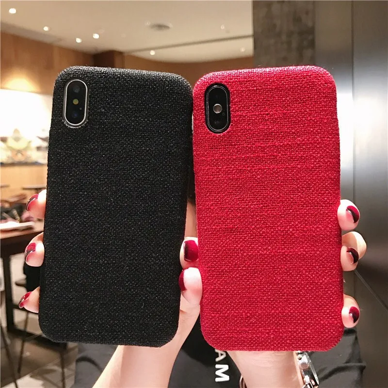 

Business Leather Texture Phone Bags For iphone 6S Case Cloth Back Cover Coque for iphone 7 8 Plus X XR XS Shell