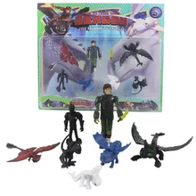 New Genuine 7pcs How to Train Your Dragon Light Fury night fury Toothless Can move PVC Collectible Kids toy Gifts