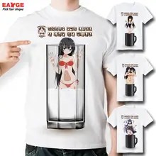 Möchten Sie Eine Tasse Mädchen T-shirt Design Mode Sexy Nackte Anime T-shirt Locker Lässig Neuheit T-shirt Unisex Gedruckt Stil t