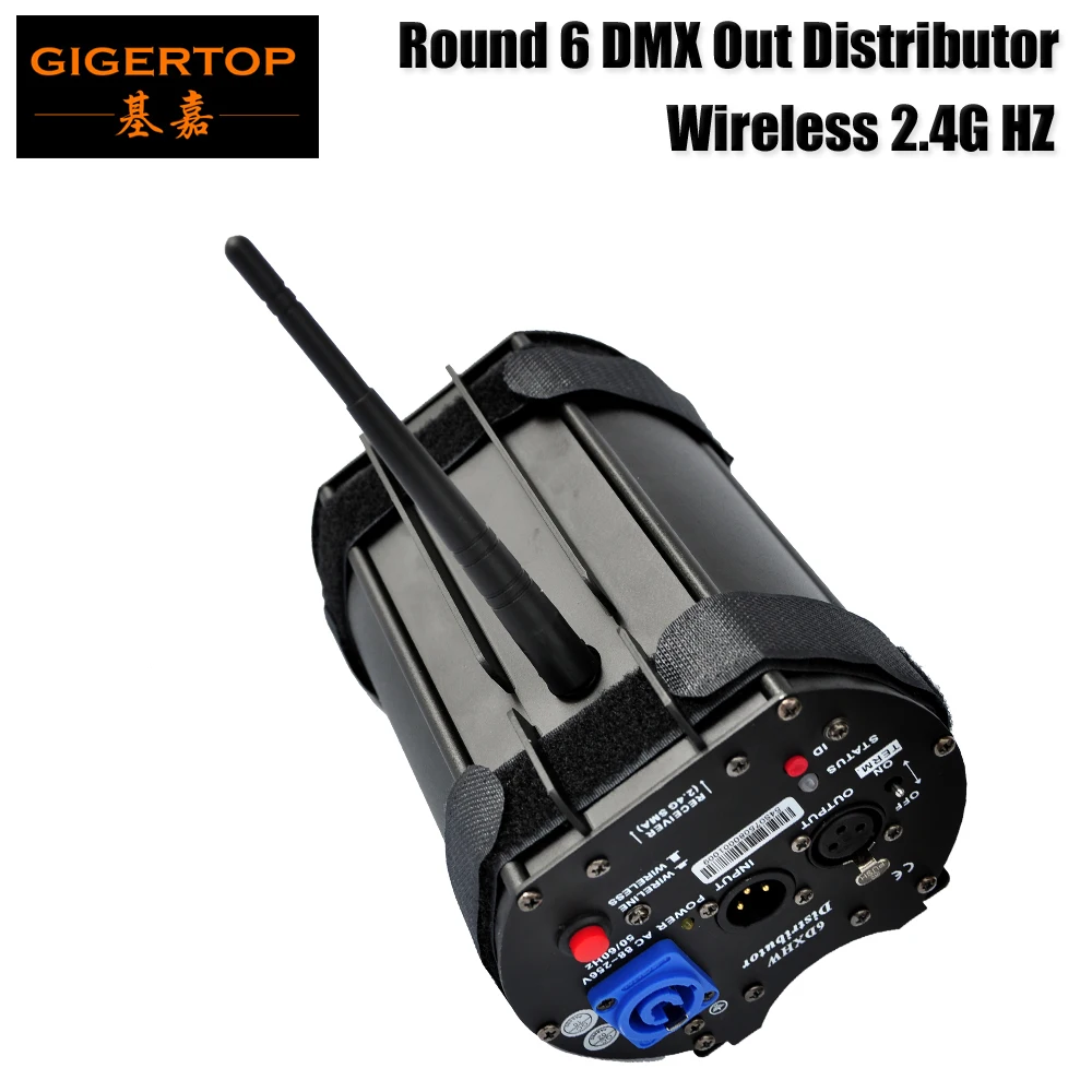 Gigertop TP-D1354 Круглый 6 DXHW дистрибьютор беспроводной 2,4G Neutrik 3 контакта XLR розетка независимая DMX512 система усиления сигнала