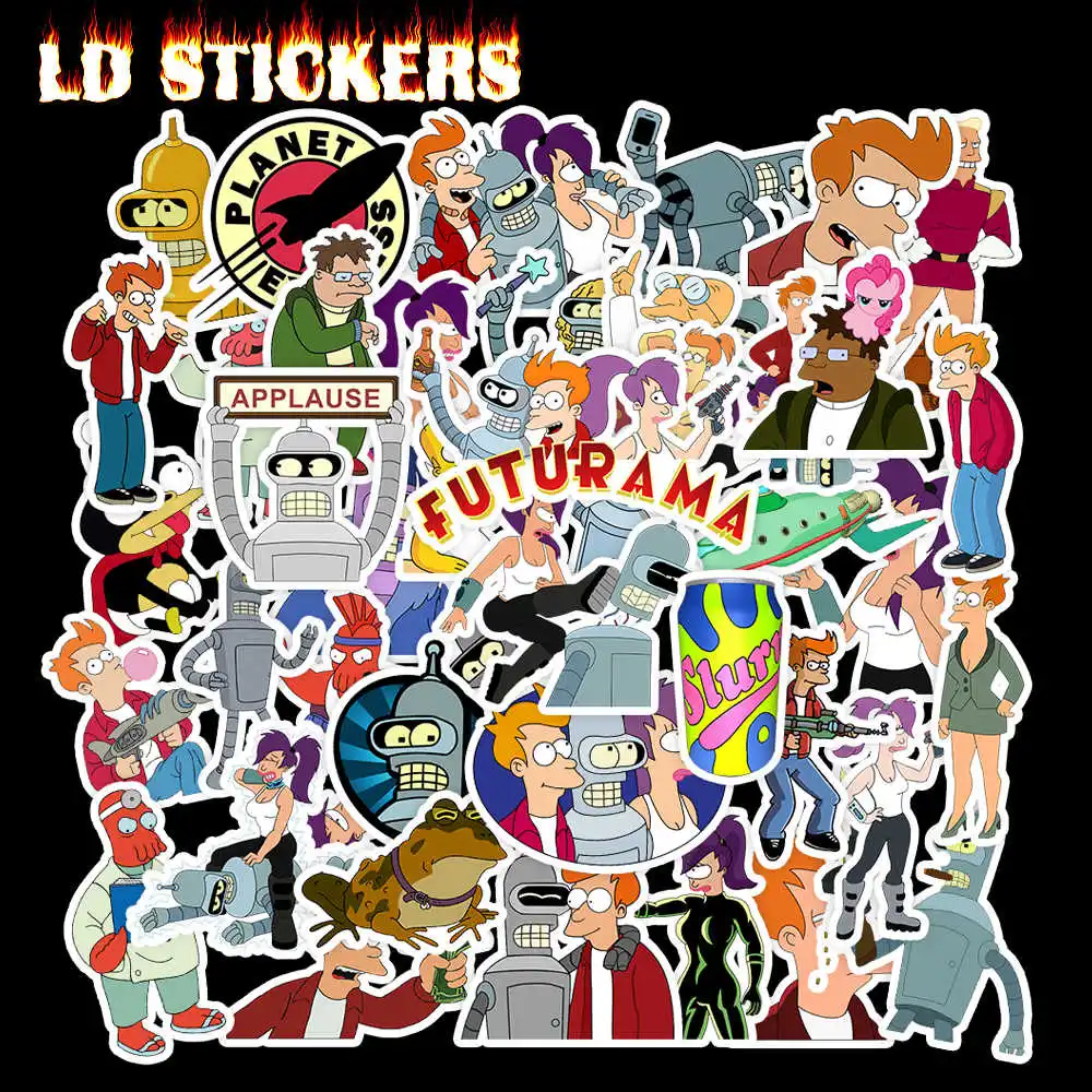 

50Pcs Futurama Stickers Cartoon Kids Toy Sticker for DIY Luggage Laptop Phone Skateboard Scrapbooking Decal Children Gifts