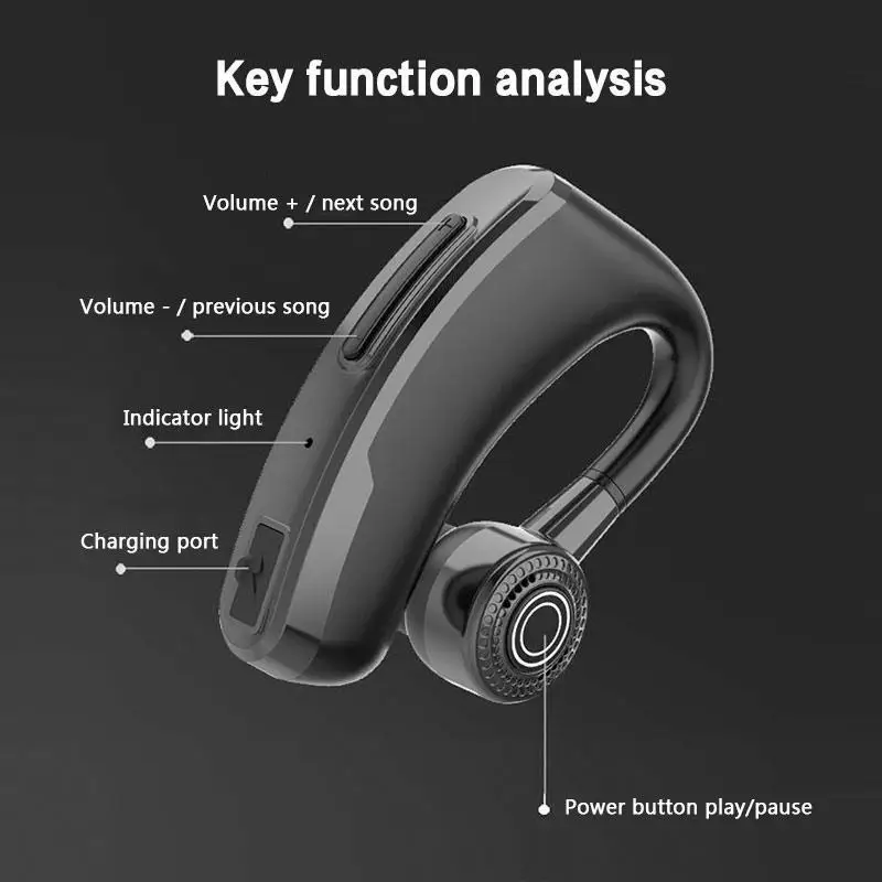 V9 Обновление версии громкой связи Беспроводной Bluetooth наушники Шум Управление Бизнес Беспроводной Bluetooth гарнитура для водителя