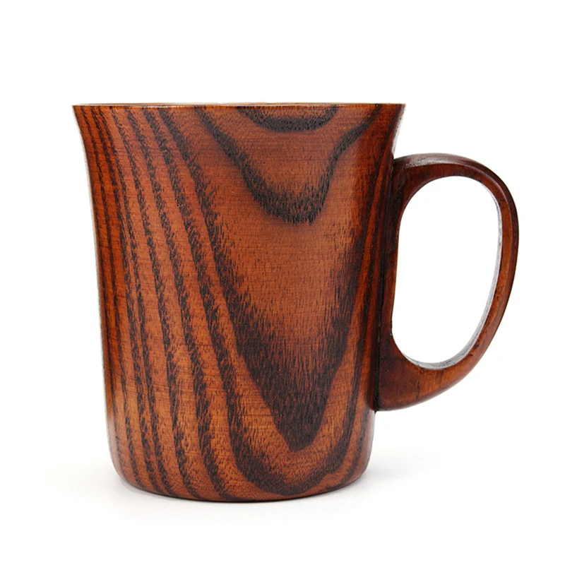 300ml Vintage Coffee Mug Natural Wood Coffee Tea Cup Large Wooden Cups Office Travel Beer Mug Gifts Wooden Utensils Drinkware (7)