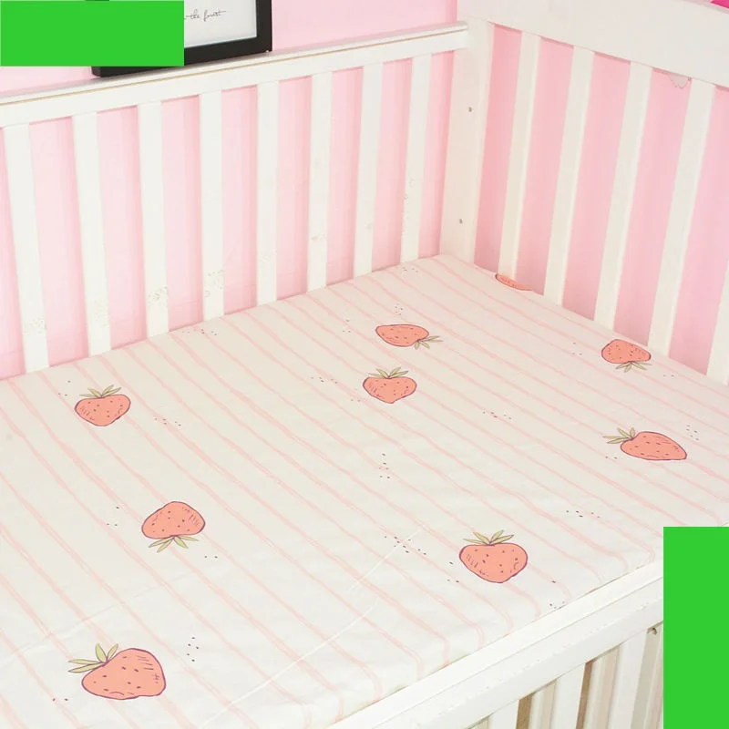 21 Colors Crib Mettress Cover Cartoon Cotton Baby Fitted Sheet Soft No Fluorescent Beddings For Newborns Crib Mattress Protector