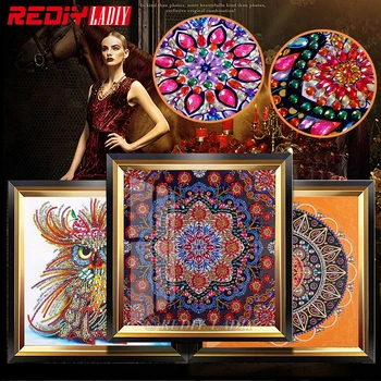

NEW Special Shaped Diamond Embroiery Mandala Icon Wall Arts DIY Diamond Painting Crystal Shining Round Rhinestones Cross Stitch