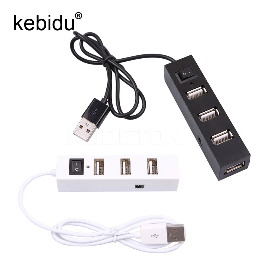 

Kebidu 1pc Mini Thin USB 2.0 Hub 3 Ports USB HUB Splitter High Speed for PC Computer Laptop Notebook Peripherals Accessories