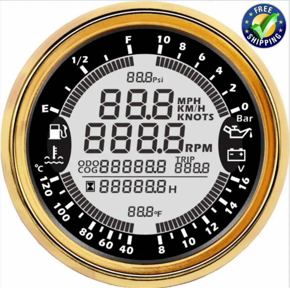Новейшие мульти-измерительные приборы цифровые спидометры GPS 0-10Bar машинное масло манометры 8-16 в вольтметр Tach 85 мм Температура воды измерители