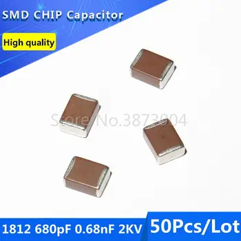 

50pcs 1812 4532 680pF 0.68nF 2KV 2000V 10% Thick Film Chip Multilayer Ceramic Capacitor