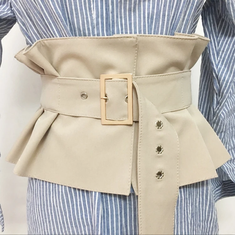 Price Ruffles Cummerbund Women 2018 Slim Wide waist adjustable Belt clothes Dress accessories Korean style BT086S30