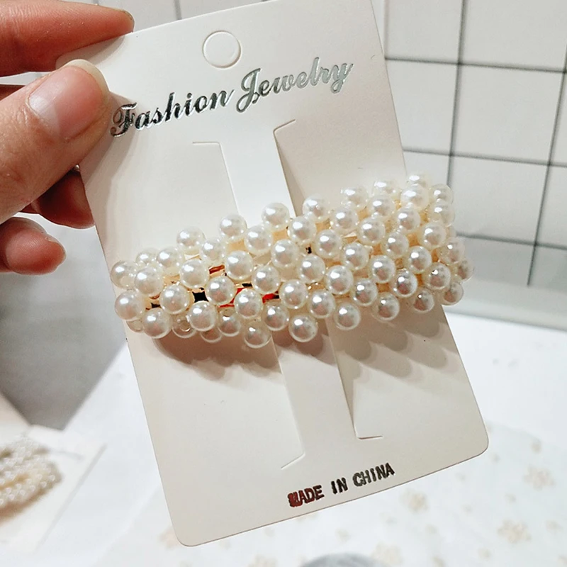 1PCS Women Metal Pearl Hair Accessories Simple Hair Clips Minimalist Sweet Wind Hairpins Barrette Headwear Hair Styling Tool