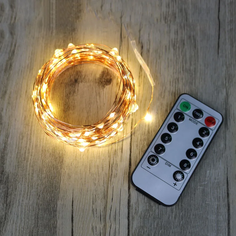 

USB 10M Led String Lights with Remote Control Copper Wire Fairy Light for Wedding Xmas Party Christmas Holiday Bedroom Decor
