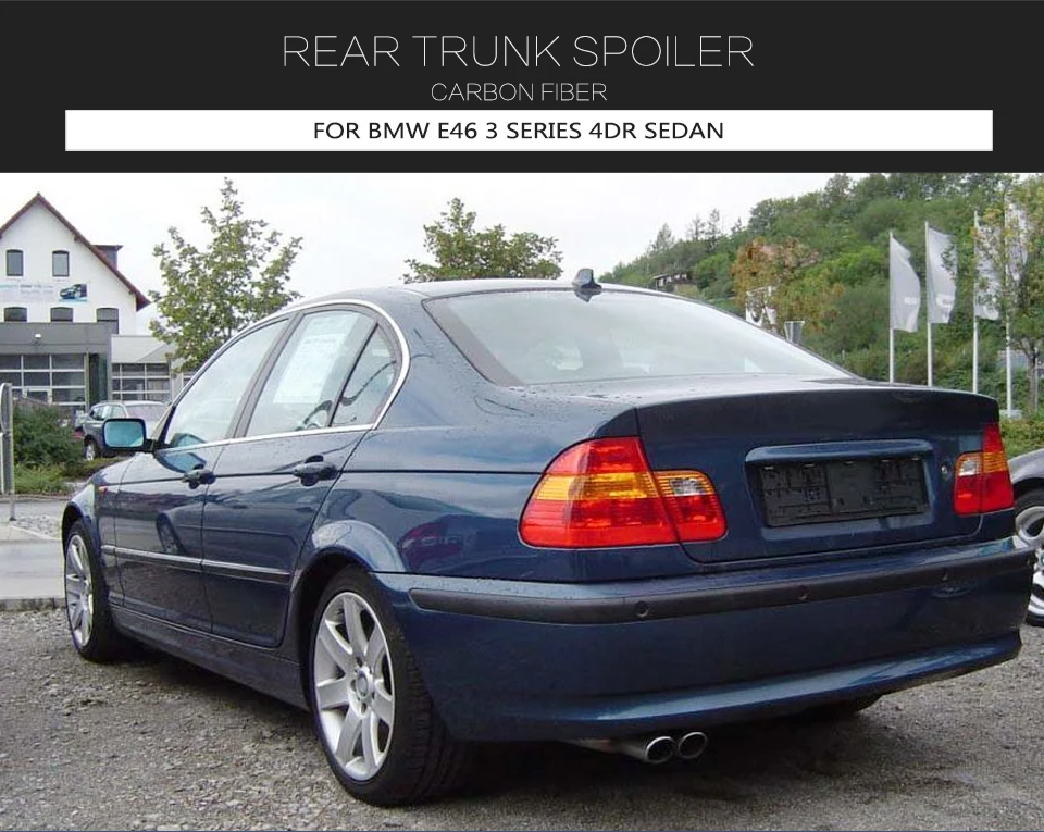 Задний спойлер для BMW 3 серии E46 база седан M3 4-двери 1998-2005 корпус из углеродного волокна для губ