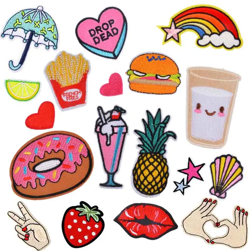 

Urijk 8PCs Iron-On Transfers Stripes Clothes Embroidered Badges Patches For Clothes Jeans Applique Sticker Sewing Accessories