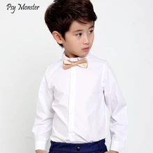 Рубашка для мальчиков на весну-осень-зиму детское платье в Корейском стиле с длинными рукавами, рубашка детские торжественные свадебные рубашки