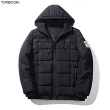 Hooded Winter Jacket Men Fashion Patch Design Brand Parka Thick Wam Men Clothing Zipper Fly Coat Male With Pockets Average 1KG