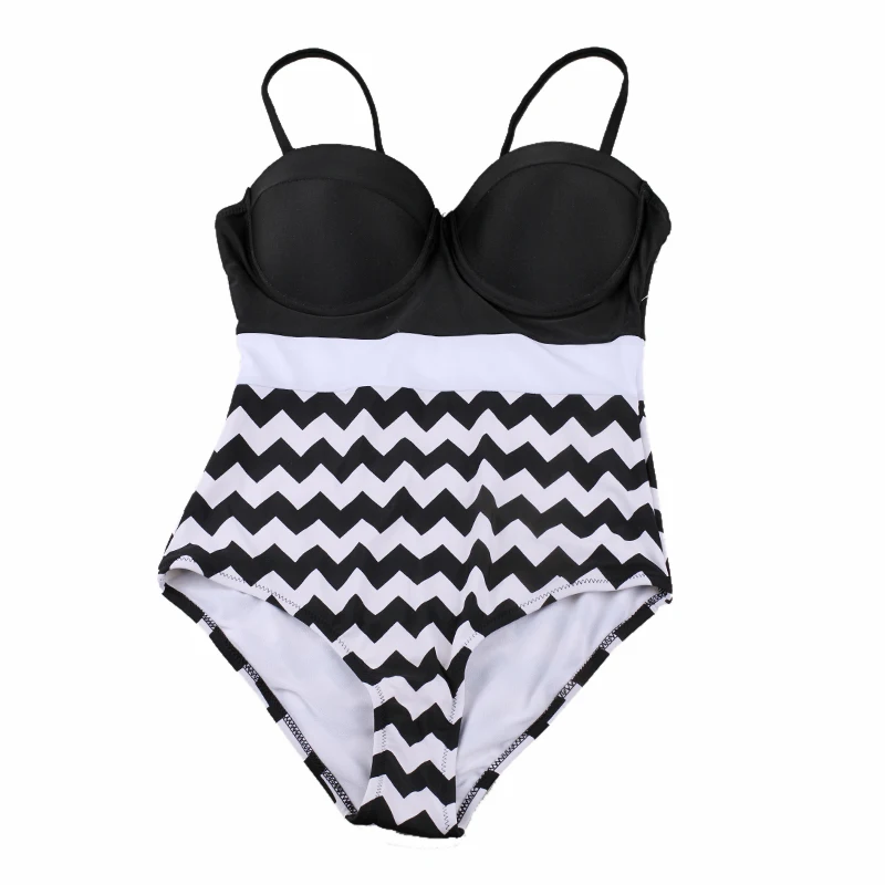 2016 black one piece swimwear women cute modest full piece elegant