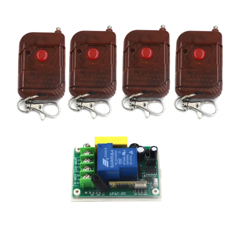 Remote wireless remote control switch terminal with 100m 1 button remote controllers switching power supply 220V 30A 4177